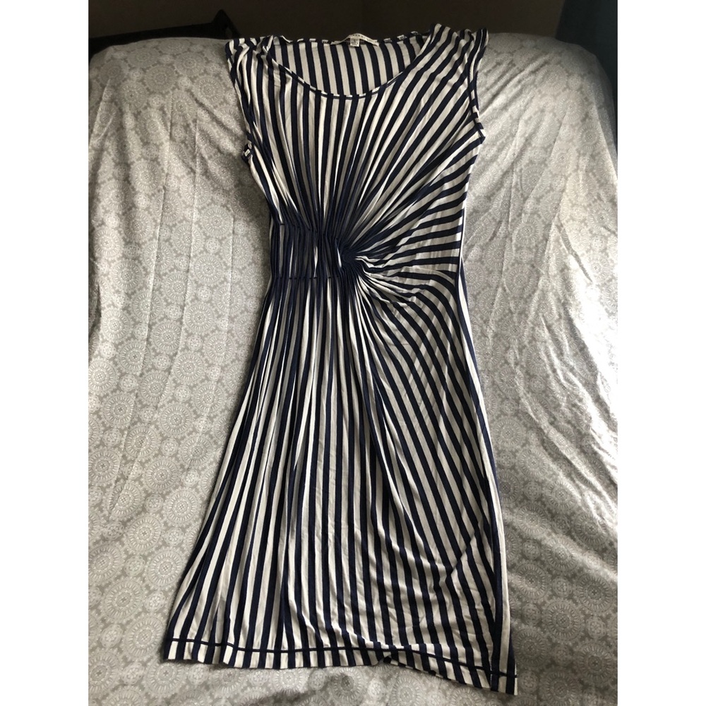 Blue and white flowy dress